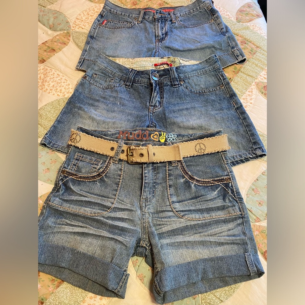 1 pair each Bongo, Union Bay, Mudd shorts- EUC. MUDD size 14-measures same as 1